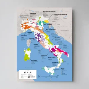 Wine map of Italy.