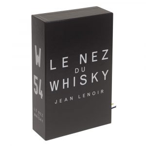 Le Nez du Whisky kit by Jean Lenoir in a closed black box with the title and author's name displayed.