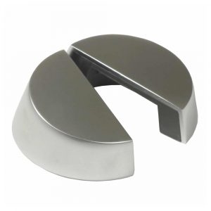 A brushed stainless steel six wheel wine bottle foil cutter.