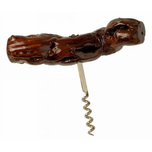 A vine wood handle corkscrew.