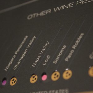 Close up of scratch off world wine map different grape varieties you can scratch