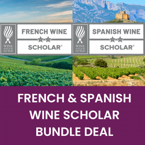 Wine Scholar Guild French & Spanish Wine Scholar bundle deal logo.