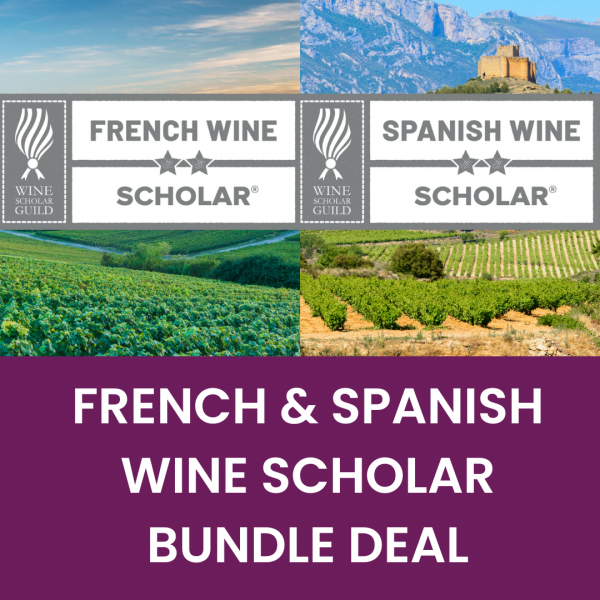 Wine Scholar Guild French & Spanish Wine Scholar bundle deal logo.